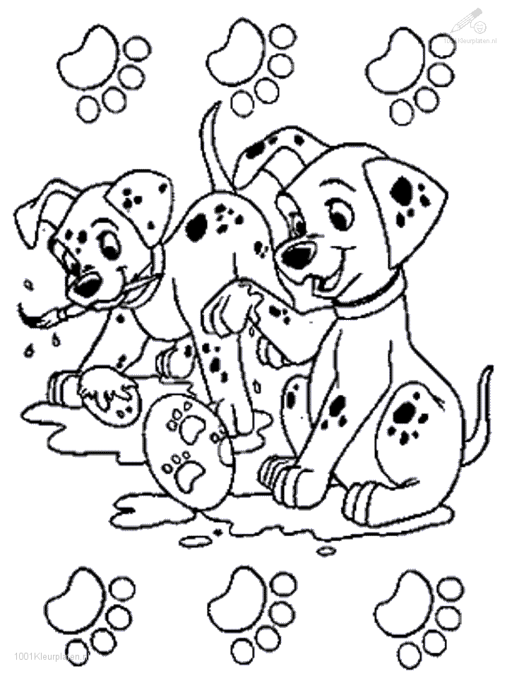 1001 Kleurplaten Dieren Dalmatiers Kleurplaat Dalmatier Kleurplaten Kleurboek 101 Dal