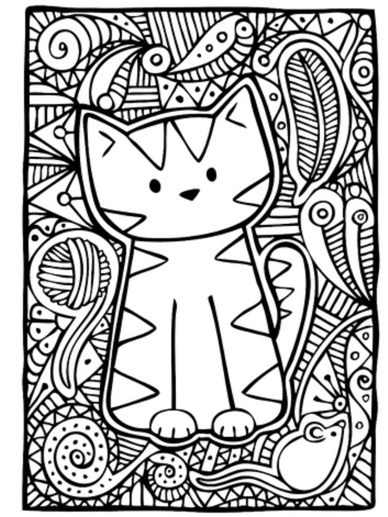 Kleurplaat Poes Kleurplaten Kattenfeestje Mandala Kleurplaten
