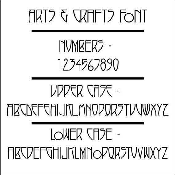 Arts Crafts Font Lettertype Alfabet Art Deco Lettertype Alfabet