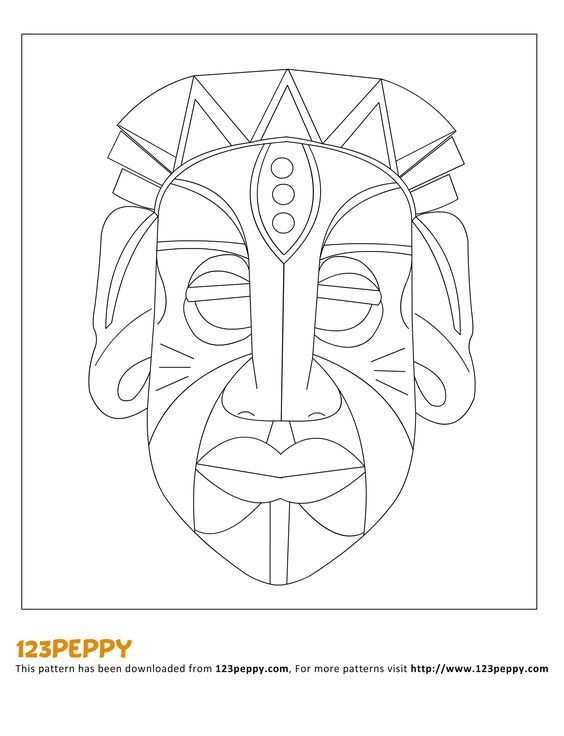 Printable How To Make Pattern How To Make An African Mask Patronen Maskers Knutselide