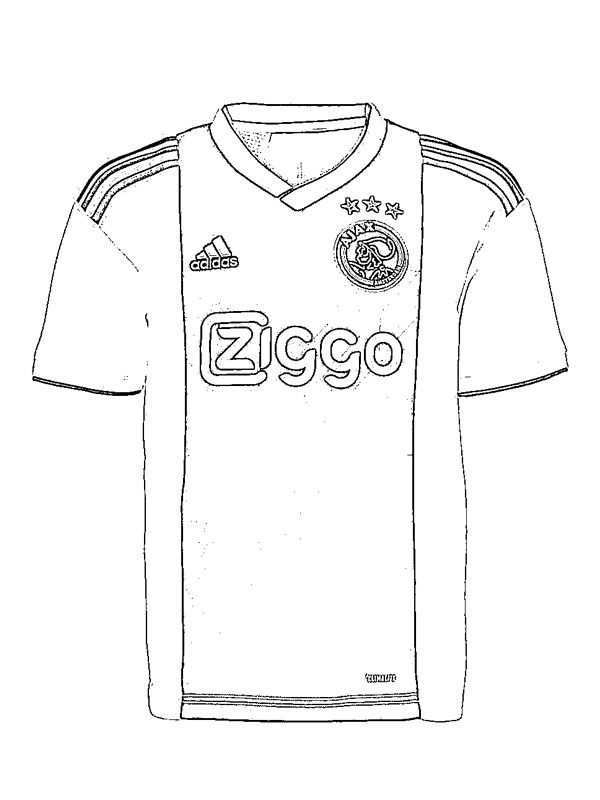 Kleurplaat Ajax Voetbalshirt Voetbalshirt Kleurplaten