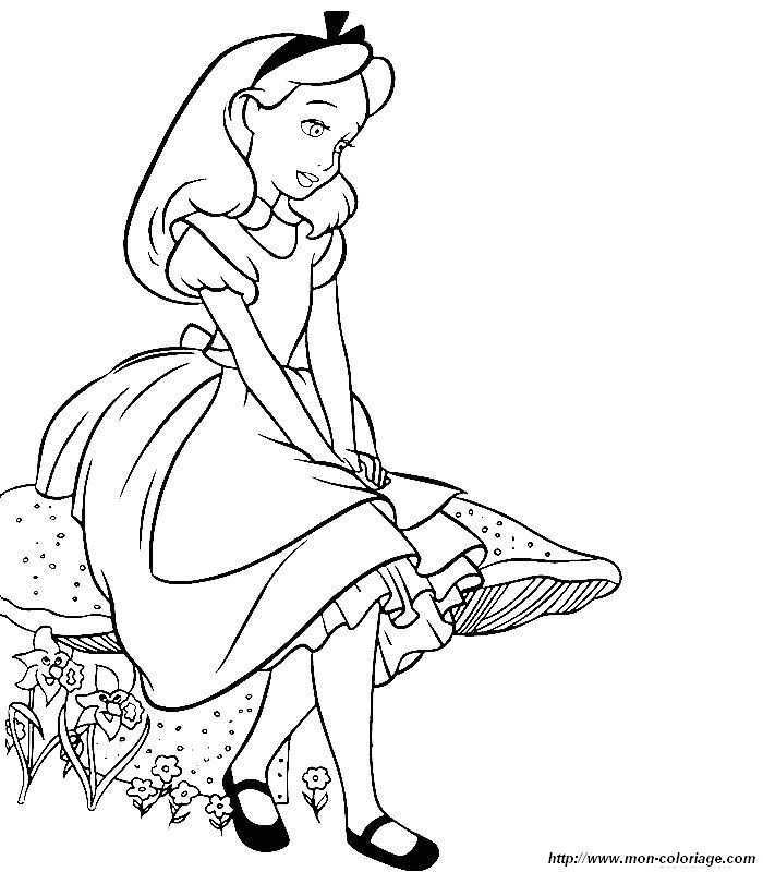 Alice Au Pays Des Merveilles De Disney Disney Kleurplaten Kleurplaten Kinderkleurplat