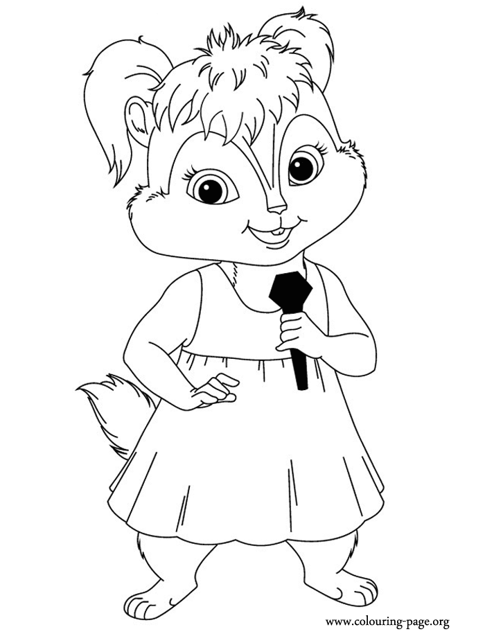 Alvin And The Chipmunks Eleanor Singing Coloring Page Cartoon Coloring Pages Disney C