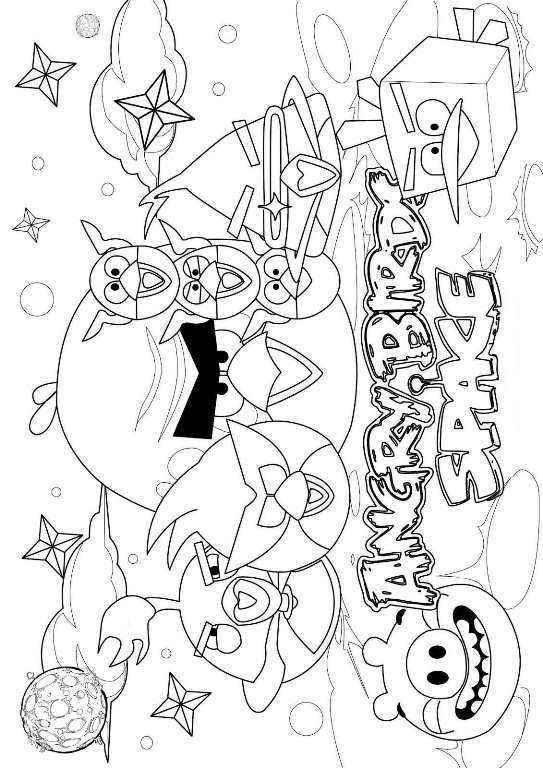 Kids N Fun Kleurplaat Angry Bird Space Angry Birds Space Kleurplaten Kinderkleurplate