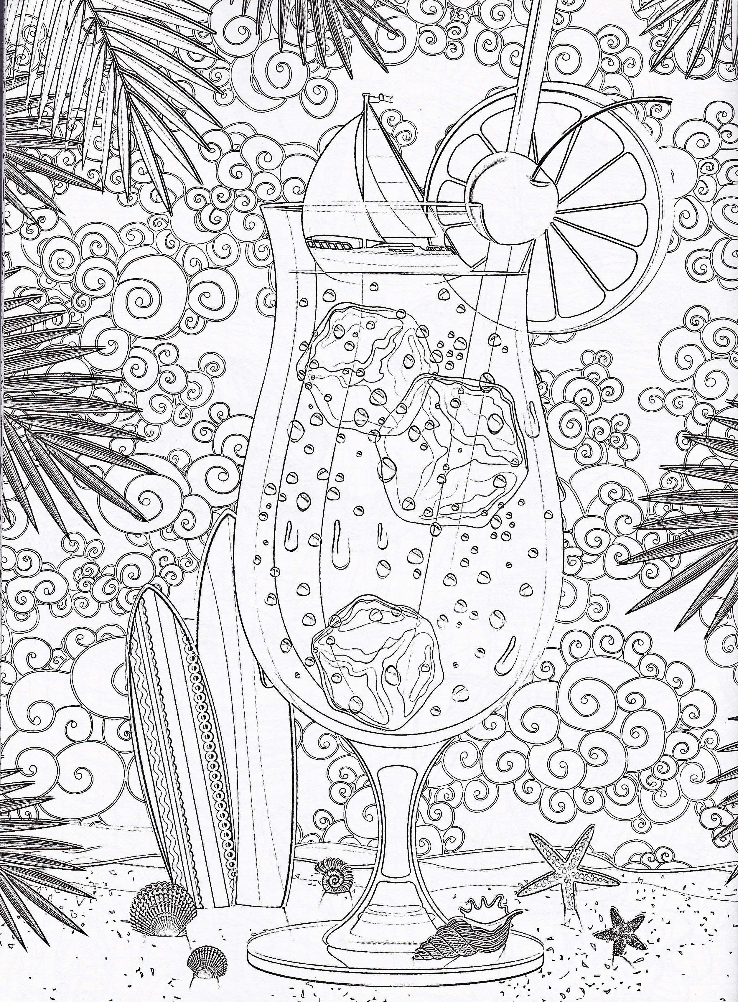 Magazine Coloriage Zen N 1 Coloriage Ete Coloriage Vacances Cocktail Abstracte Kleurp