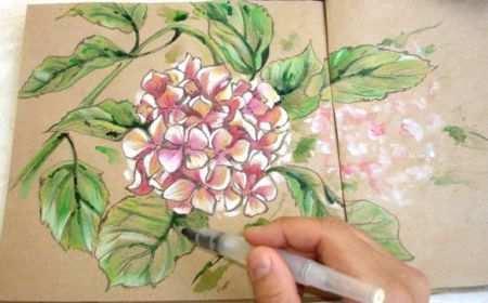 Painting Hydrangea Flowers Step By Step Tutorial Bloemen Tekenen Kleurpotloden Bloeme