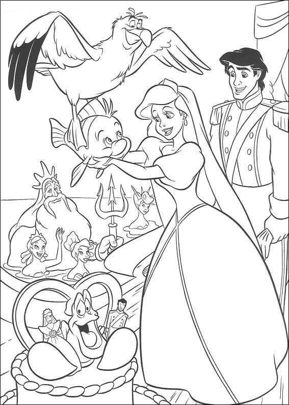 Coloring Page Ariel The Little Mermaid Kids N Fun Mermaid Coloring Pages Disney Princ