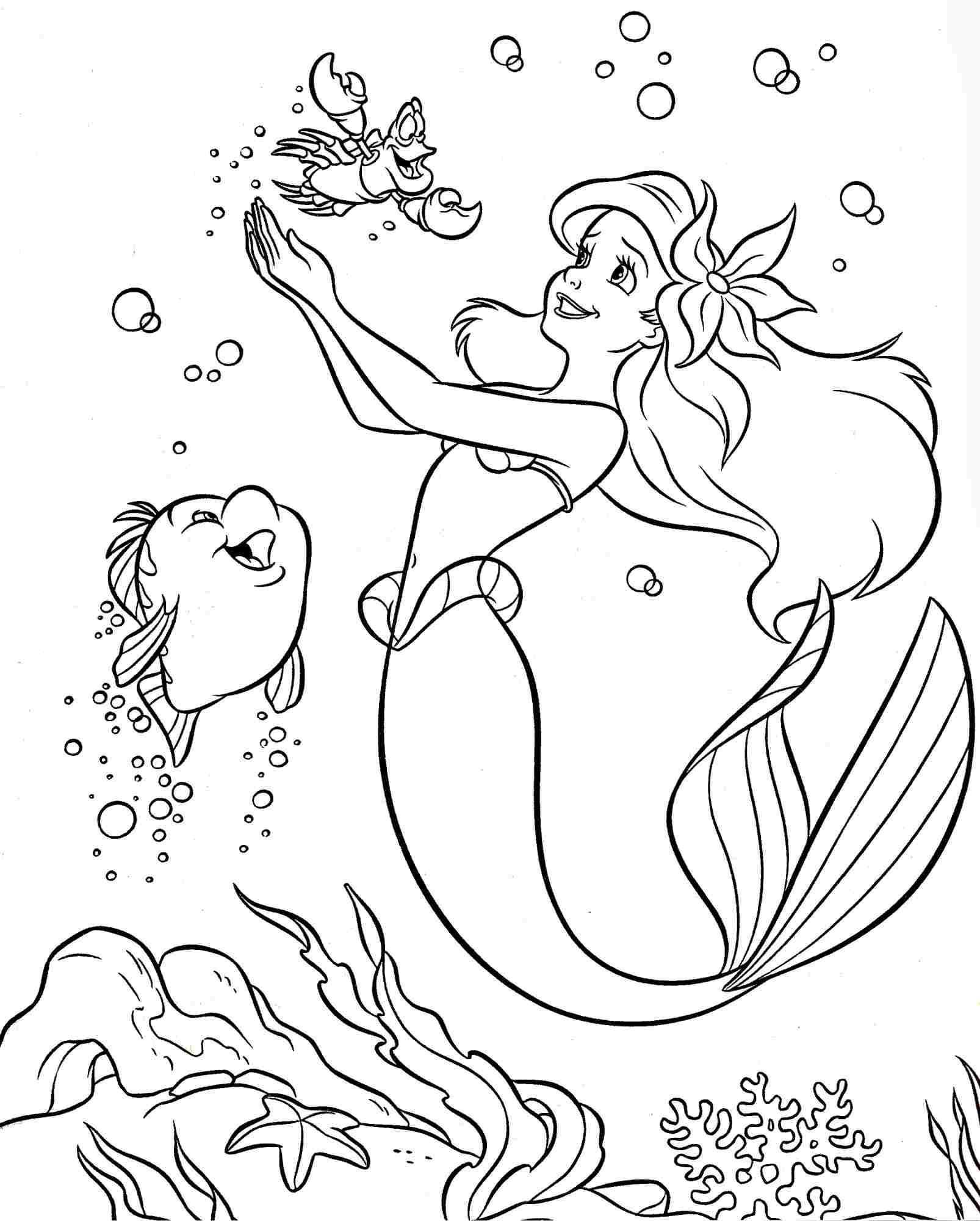 Colouring Pages Coloring Pages Disney Princess Little Mermaid Ariel For Kids Free Pri