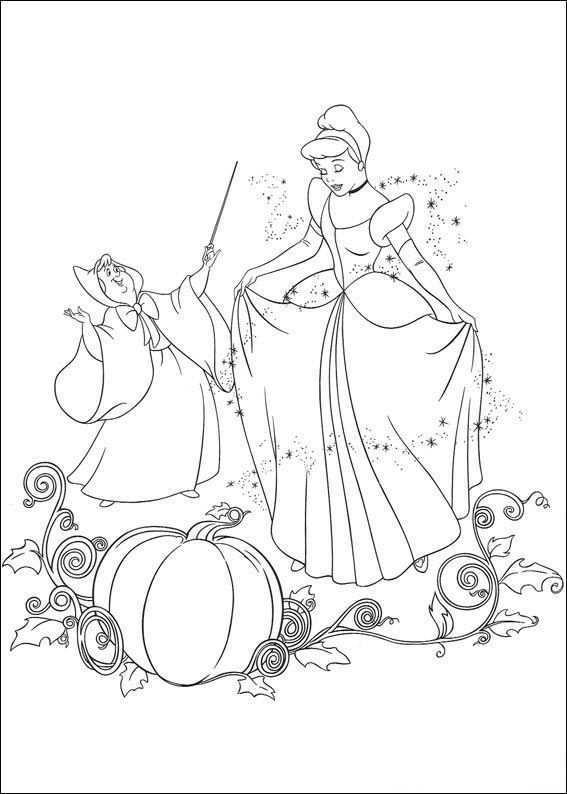 Kids N Fun Coloring Page Cinderella Cinderella Cinderella Coloring Pages Disney Princ