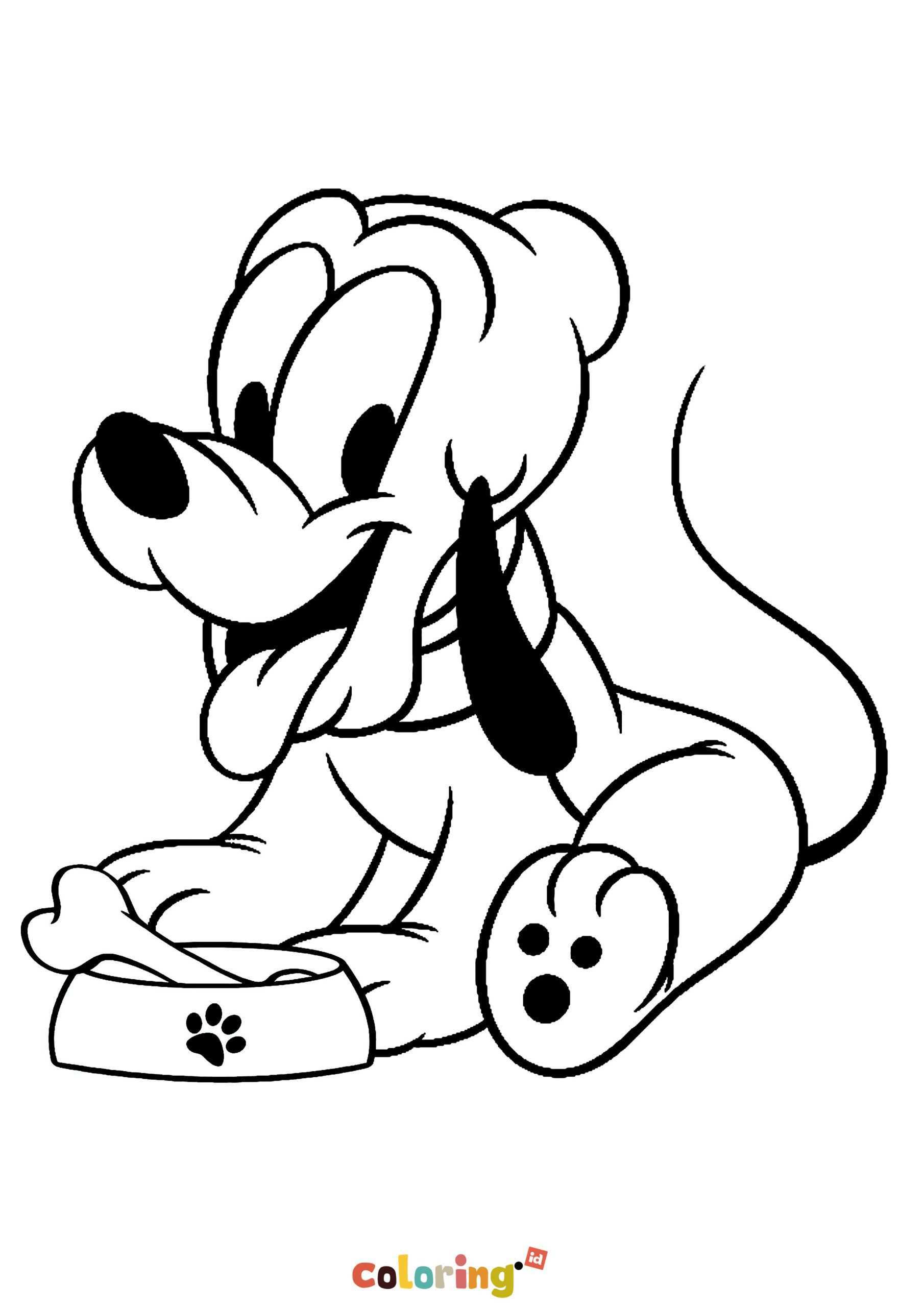 Baby Dog Disney Character Coloring Page Free Printable Disney Coloring Pages Featuri