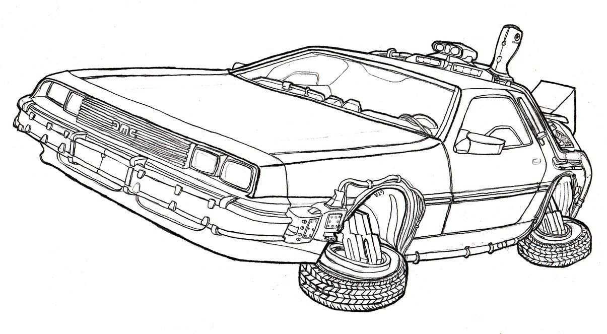 Delorean Dmc 12 Time Machine Back To The Future By Dandelo1 On Deviantart Back To The Future Tattoo Back To The Future Colouring Pages