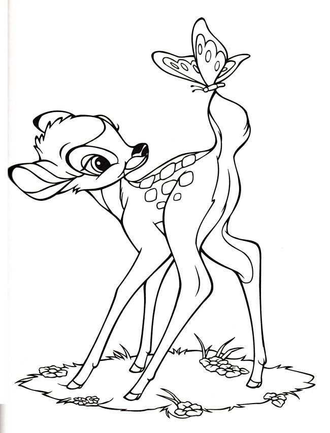 Walt Disney Coloring Pages Bambi Walt Disney Characters Gratis Kleurplaten Prinses Kl