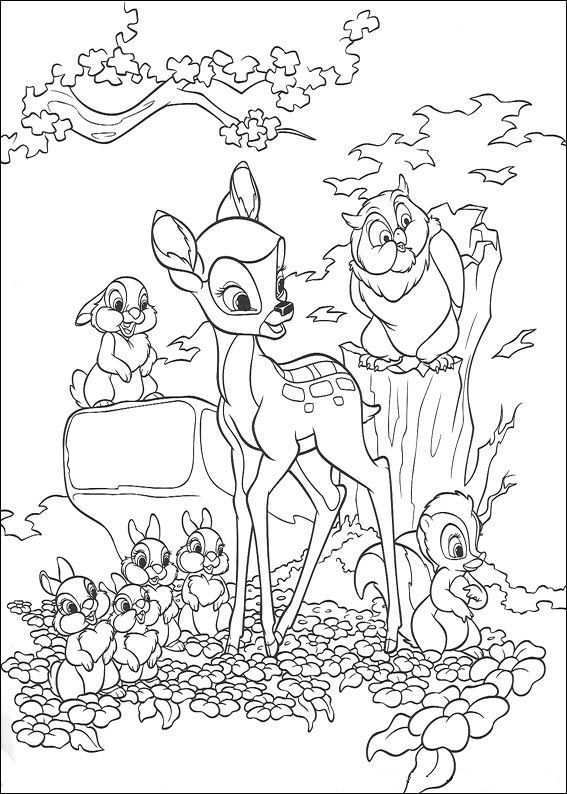 Kleurplaten En Zo Kleurplaat Van Bambi En Zijn Vriendjes Kleurplaten Disney Kleurplat