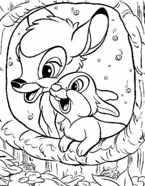 Disney Bambi Coloring Pages For Kids Coloriage Coloriage Disney Dessin Coloriage
