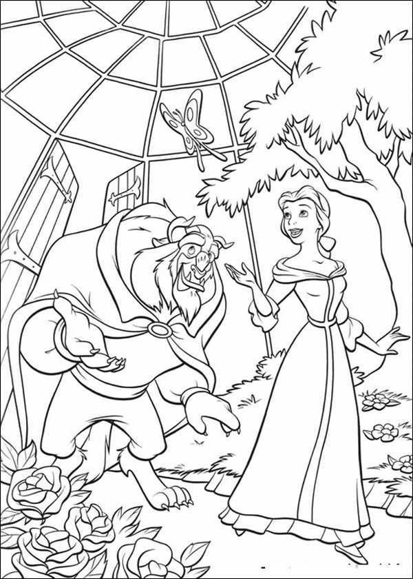 Disney Princess Beauty And The Beast Coloring Pages In Park Disney Princess Coloring
