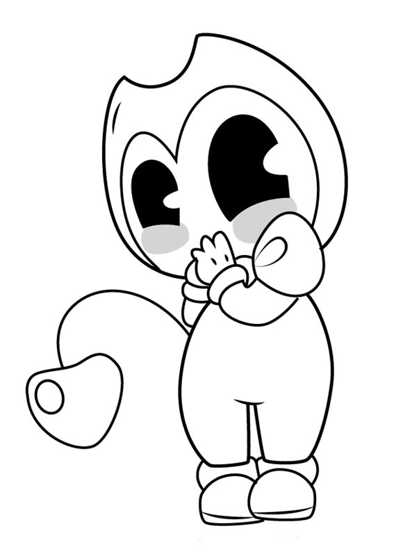 Baby Bendy Coloring Pages Free Printable Bendy And The Ink Machine Cartoon Coloring P