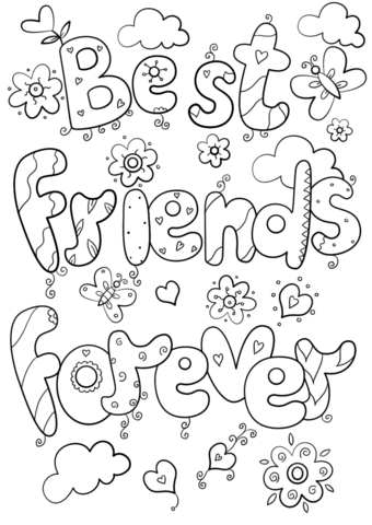 Best Friends Forever Coloring Page From Valentine S Day Cards Category Select F Free
