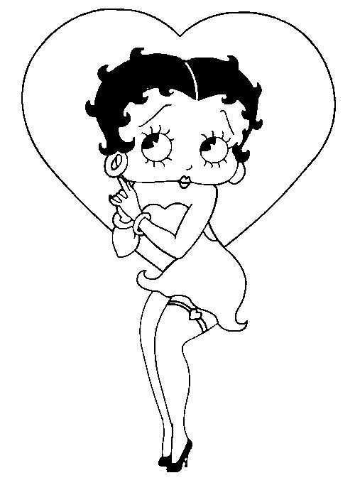 Desenho Colorir Betty Boop 028 Jpg 500 690 Dibujos Betty Boop Tatuajes Retro