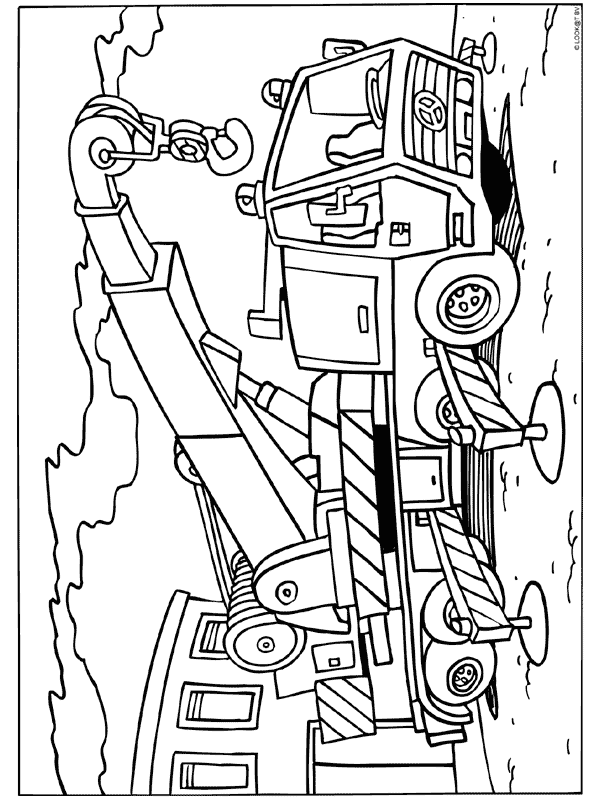 Kleurplaat Kraanwagen Takelwagen Takelwagen Kleurplaten Bouw Thema