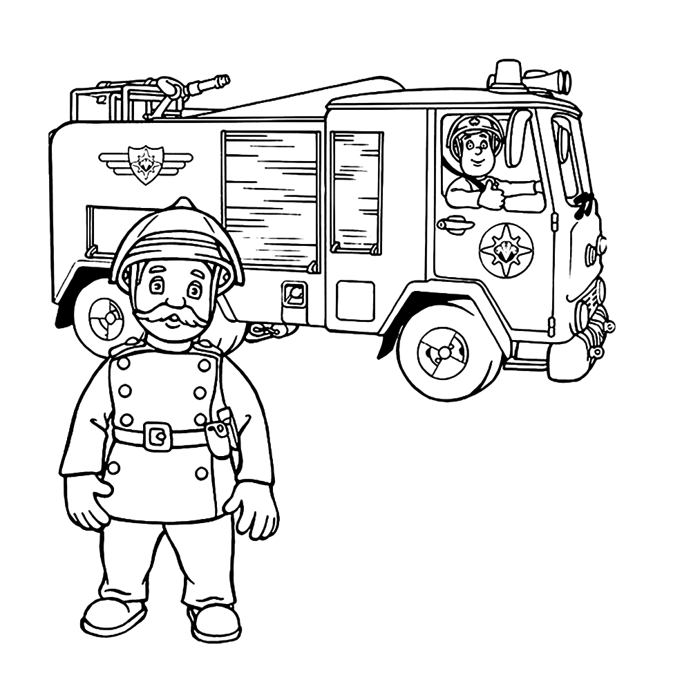 Brandweerman Sam Kleurplaat Google Zoeken Brandweerman Brandweerwagen Kinderkleurplat
