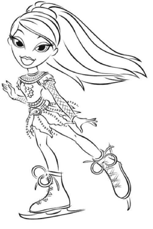 Bratz Playing Ice Skating Coloring Pages Kleurplaten Wintersport Schaatsen