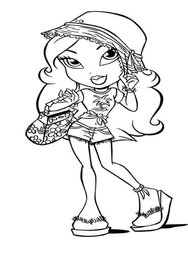 Bratz Are Wearing A Hat Coloring Page For Kids Stempelen