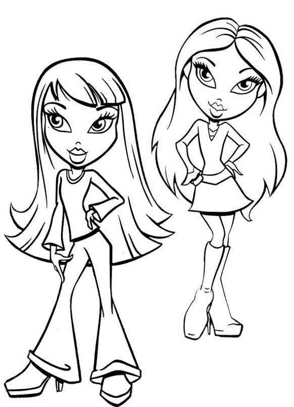 Bratz Doll Coloring Pages Cleo Bratz Cartoon Coloring Pages