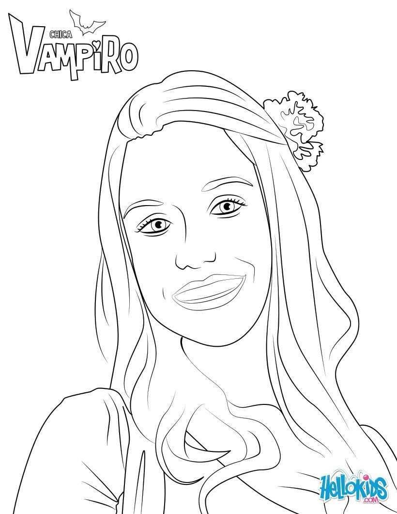 Marilyn Coloring Page From Chica Vampiro More Chica Vampiro Content On Hellokids Com