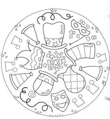 Mandala Carnaval Mandala Mandalas Coloriage Carnaval Knutselen Carnaval Mandala Kleur