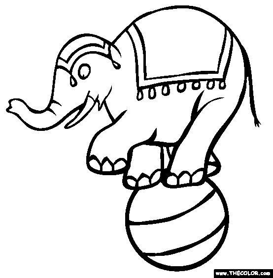 Circus Elephant Online Coloring Page Kleurplaten Olifanten Thema