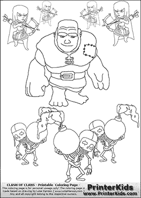 Clash Of Clans Troop Group Coloring Page Preview Coloring Pages Clash Of Clans Clash