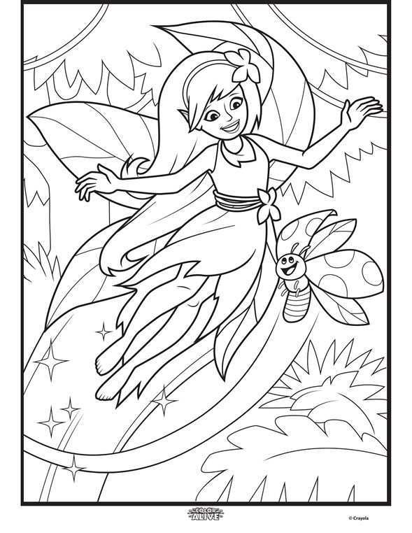 Color Alive Enchanted Forest Fairy On Crayola Com Enchanted Forest Coloring Fairy Col