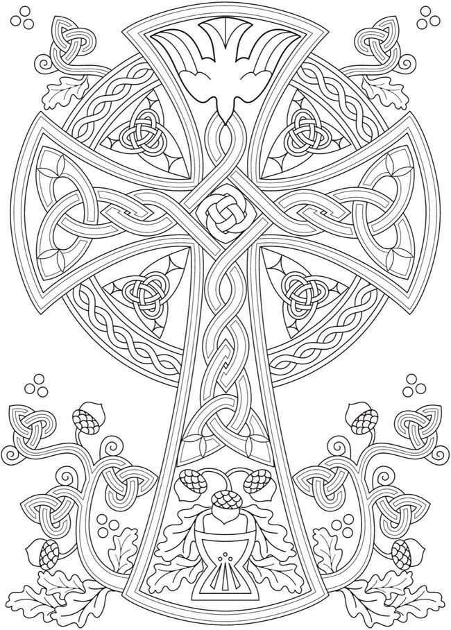 Your Description Cross Coloring Page Celtic Coloring Mandala Coloring Pages