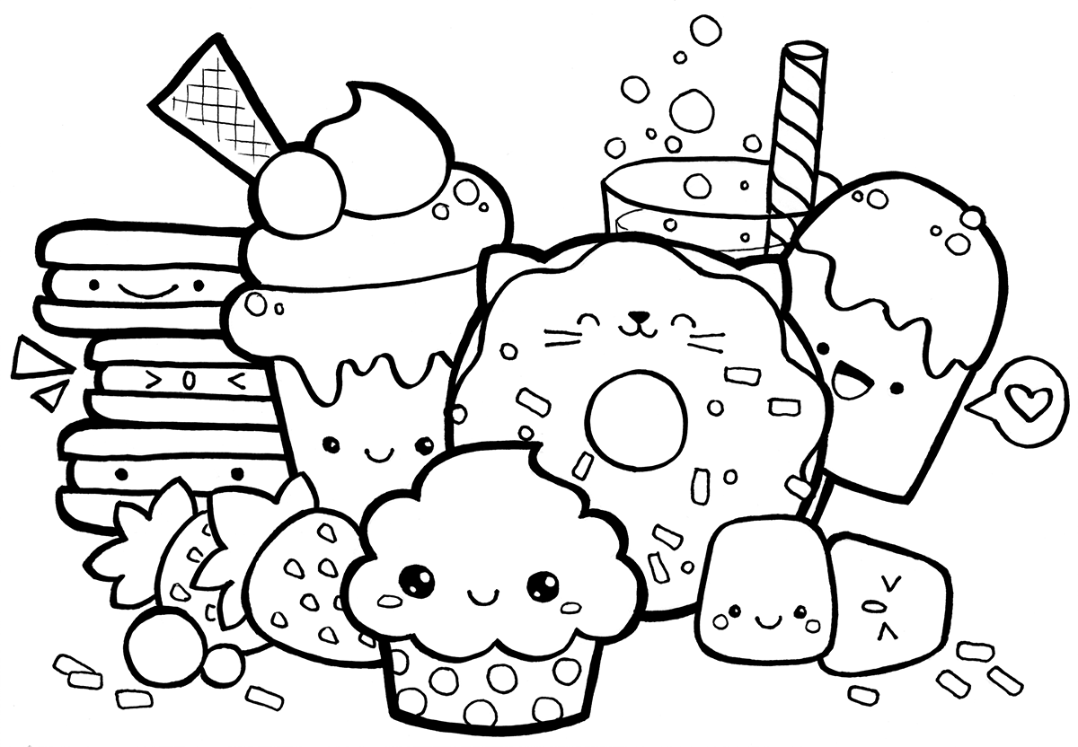 Kawaii Coloring Pages To Print Cute Coloring Pages Cute Doodle Art Doodle Drawings