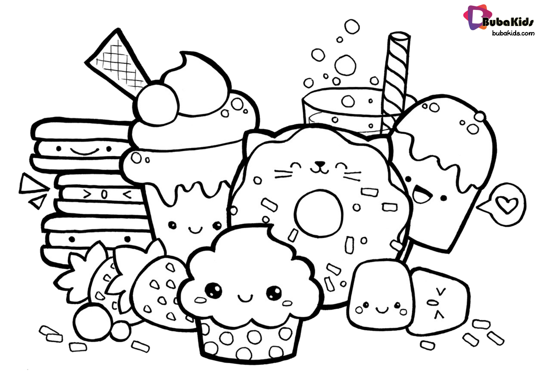 Easy And Simple Food Coloring Pages For Kids Collection Of Cartoon Coloring Pages For