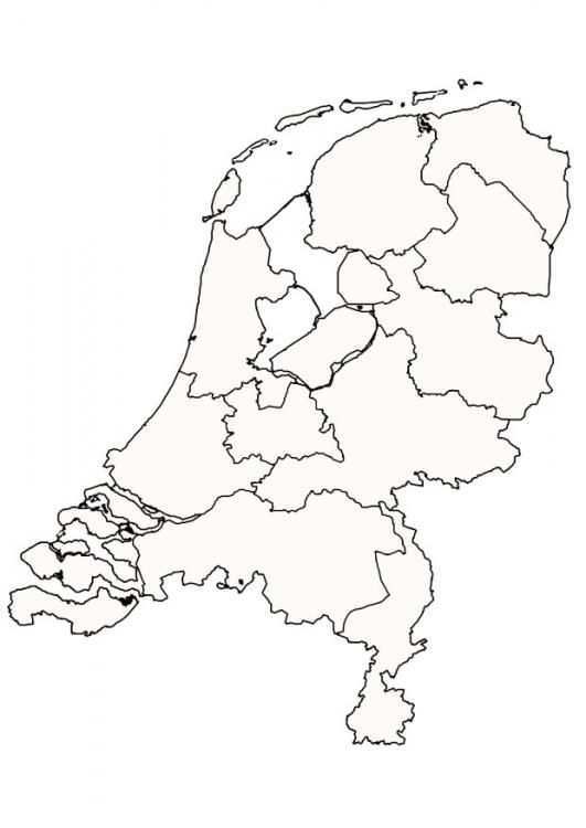 Kleurplaat Nederland Afb 9997 Aardrijkskunde Nederland Thema