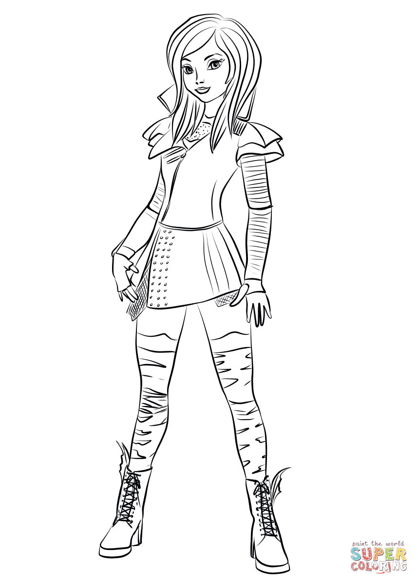 Mal Coloring Pages Mal From Descendants Coloring Page Free Printable Descendants Colo