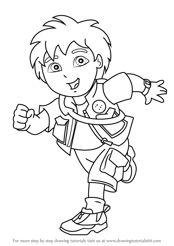 Learn How To Draw Diego Marquez From Go Diego Go Go Diego Go Step By Step Drawing Tut