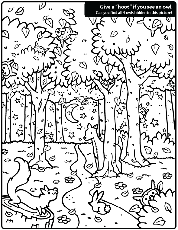 Hidden Owl Find Coloring Page Dieren Kleurplaten Gratis Kleurplaten En Kinderen Kleur