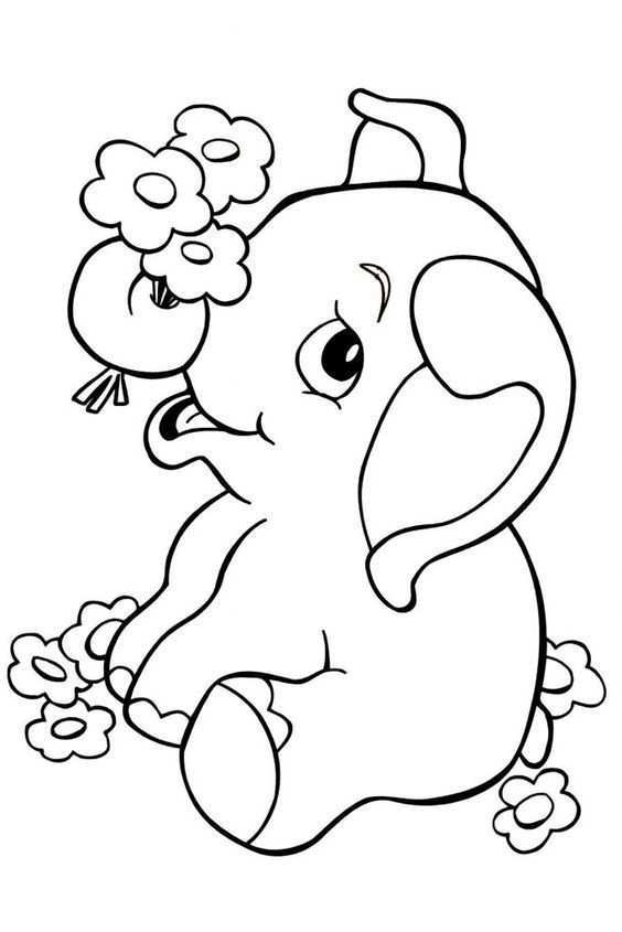 Elephant Coloring Pages For Preschooler Kleurplaten Olifant Template Kleurplaten Voor