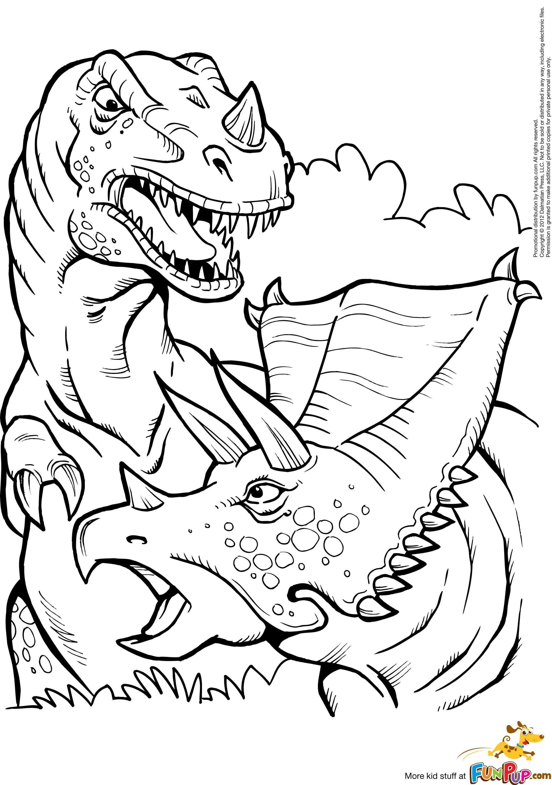 T Rex And Triceratops 0 00 Kleurplaten Kleurboek Kinderkleurplaten