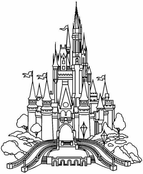 Coloriages Chateau Kastelen Tekenen Disney Kasteel Disney Kleurplaten