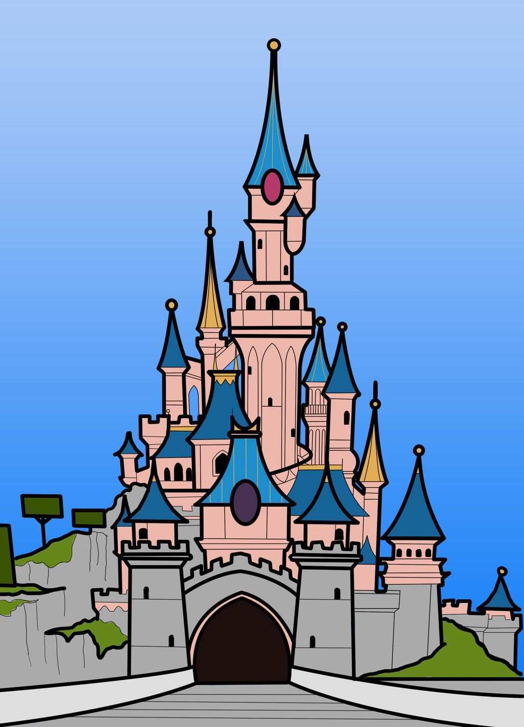 Pin By Heather Van Trease On My Dream Disney Themed Craft Room Disney Castle Drawing