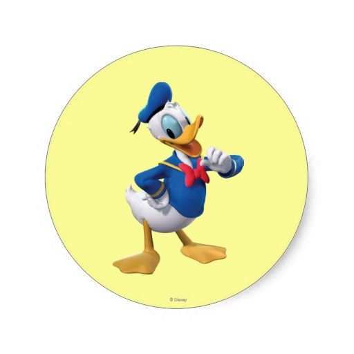 Donald Duck Arm Up Classic Round Sticker Zazzle Com Donald Duck Disney Clipart Donald