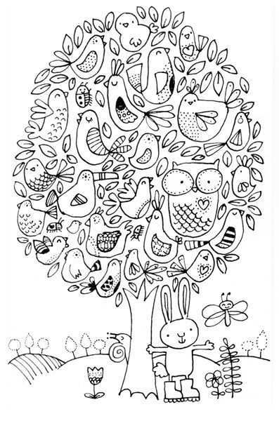 Doodle Birds Kleurplaten Mandala Kleurplaten Kleurboek