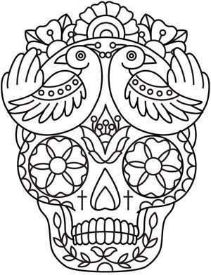 Stitching Skull Coloring Pages Coloring Pages Embroidery Patterns