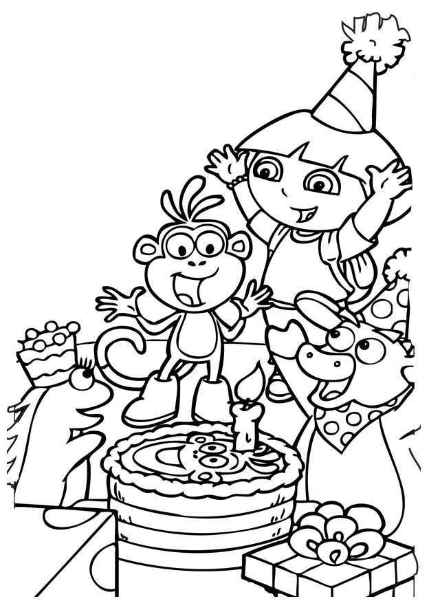 25 Wonderful Dora The Explorer Coloring Pages Birthday Coloring Pages Hello Kitty Col