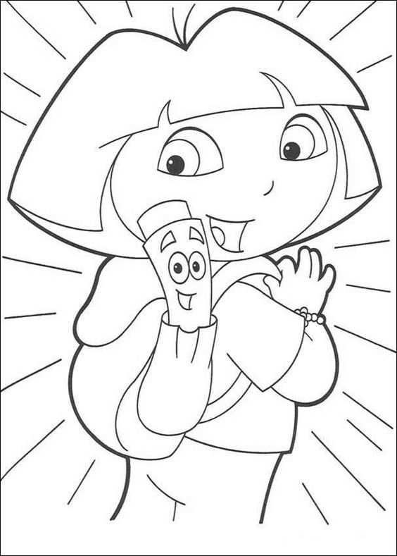 Free Coloring Pages Dora The Explorer Map Amd Backpack Coloring Page Dora Coloring Ex