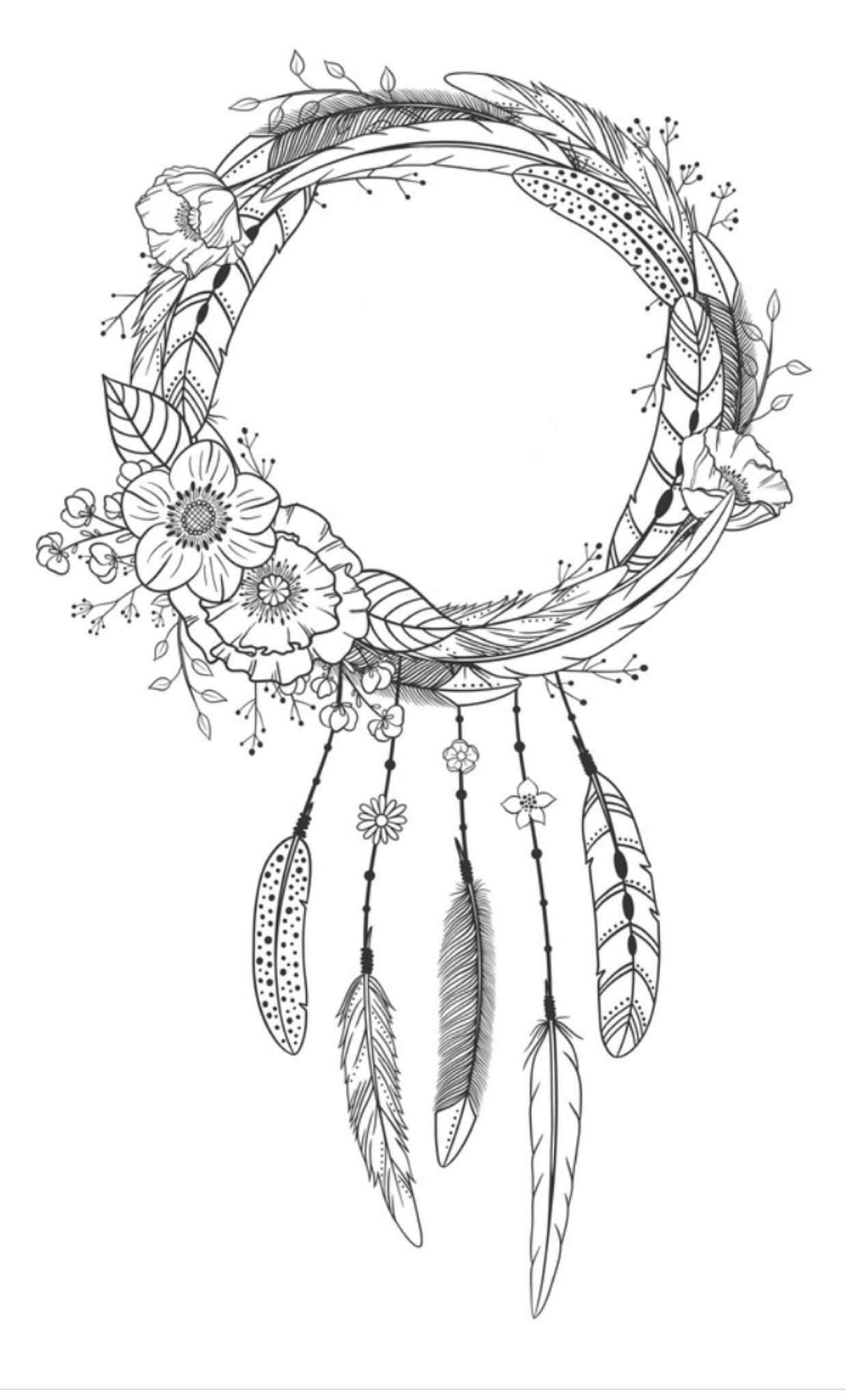Dreamcatcher Coloring Page Coloring Pages For Adults Dreamcatcher Free Printable Colo