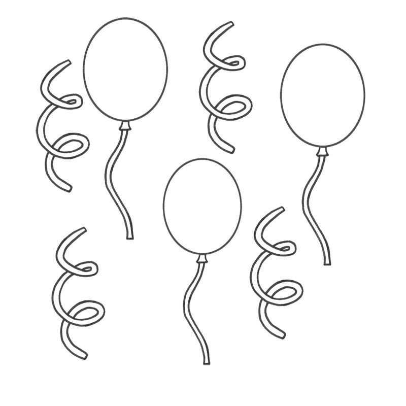 Party New Year Balloons Decoration Coloring Page Ballonnen Gratis Kleurplaten Kleurpl